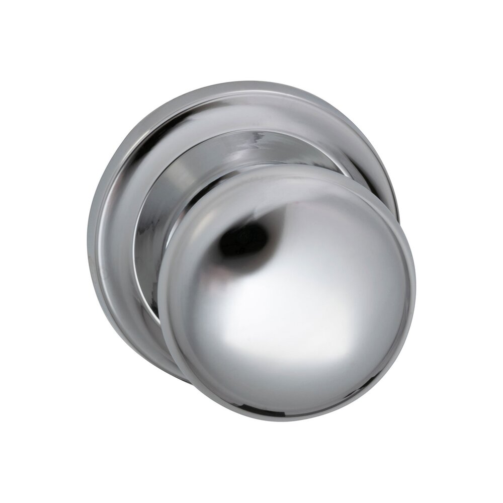 Passage Latchset Classic 2 1/8" Half Round Knob with Radial Rosette in Polished Chrome
