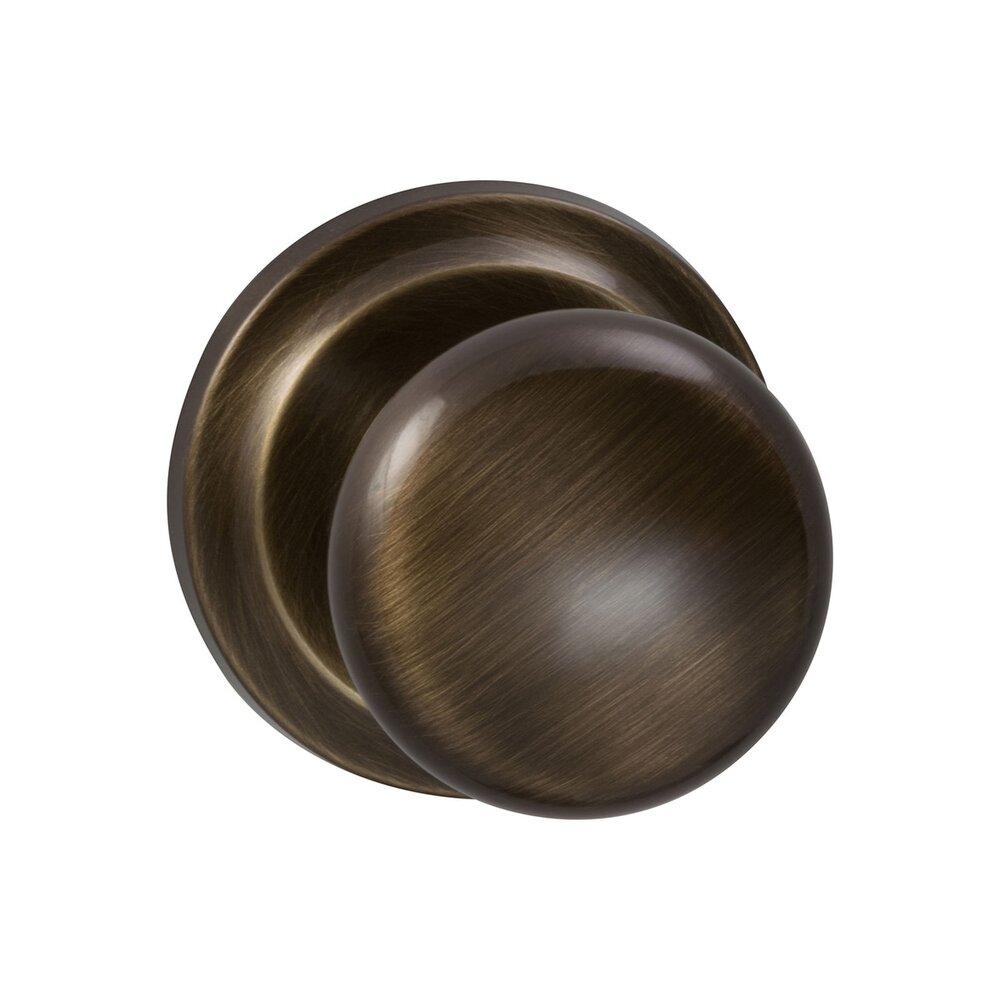 Single Dummy Classic 2 1/8" Half Round Knob with Radial Rosette in Shaded Bronze Lacquered