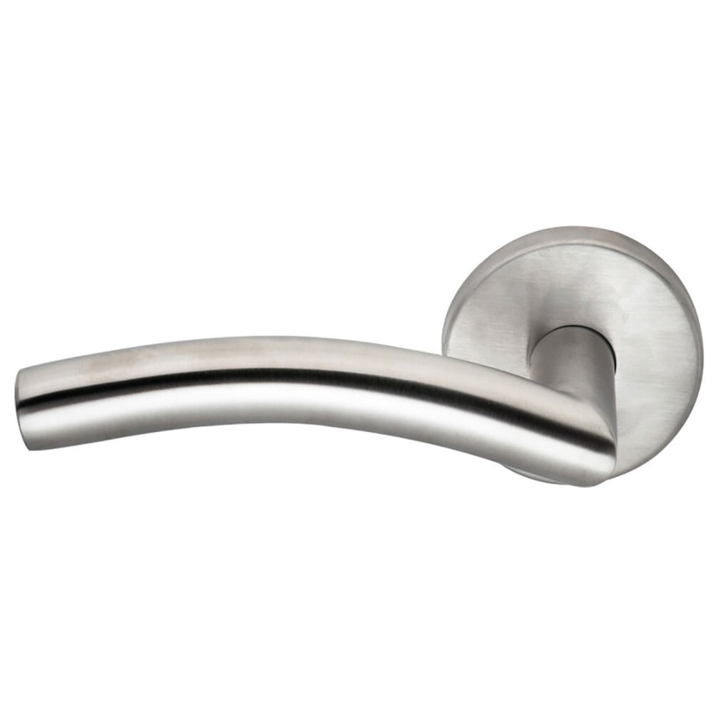 Privacy Arch Left Handed Lever with Plain Rosette in Brushed Stainless Steel