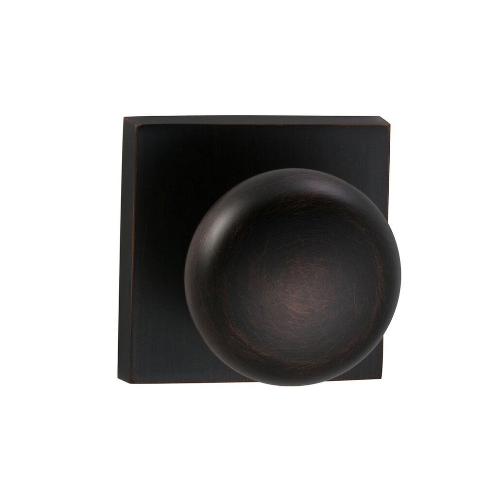 Privacy Colonial Knob with Square Rose in Tuscan Bronze