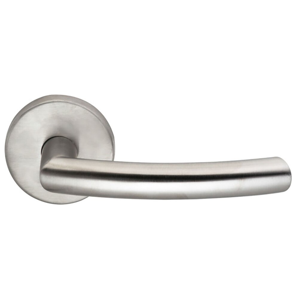 Passage Biscayne Right Handed Lever with Plain Rosette in Brushed Stainless Steel