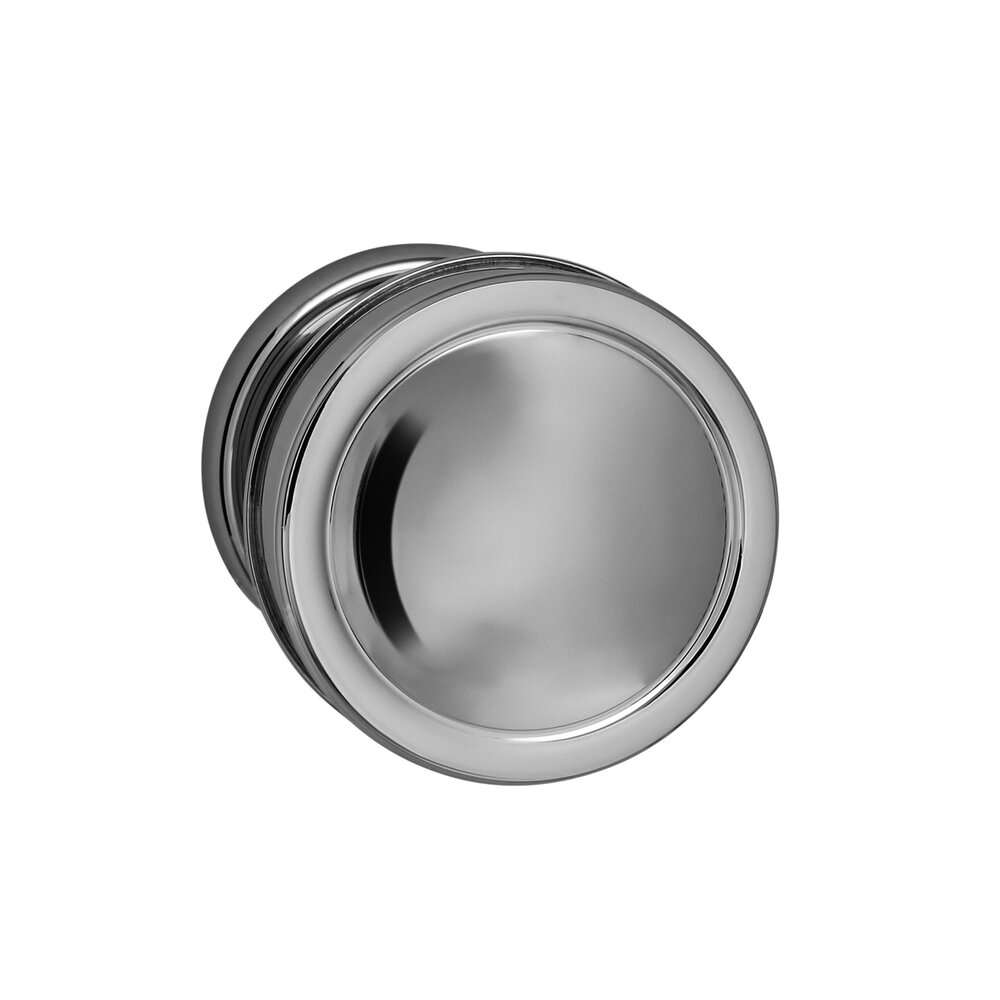 Passage Edged Knob and Small Edged Rose in Polished Chrome