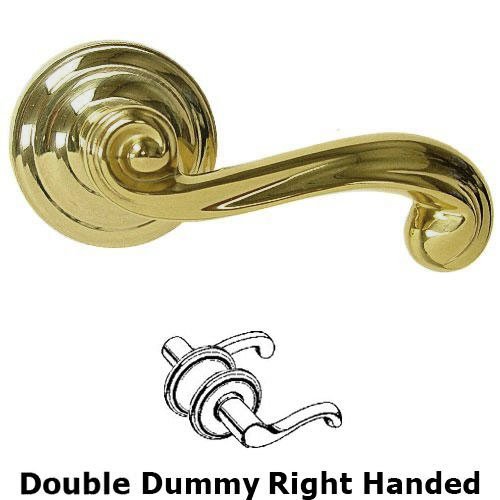 Double Dummy Wave Right Handed Lever with Radial Rosette in Max Brass