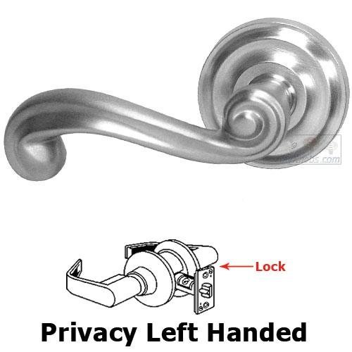 Privacy Wave Left Handed Lever with Radial Rosette in Max Steel