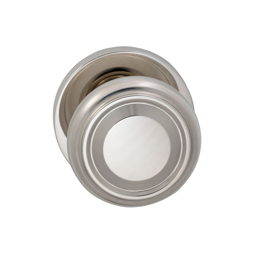 Double Dummy Traditional Knob with Modern Rose in Polished Nickel Lacquered