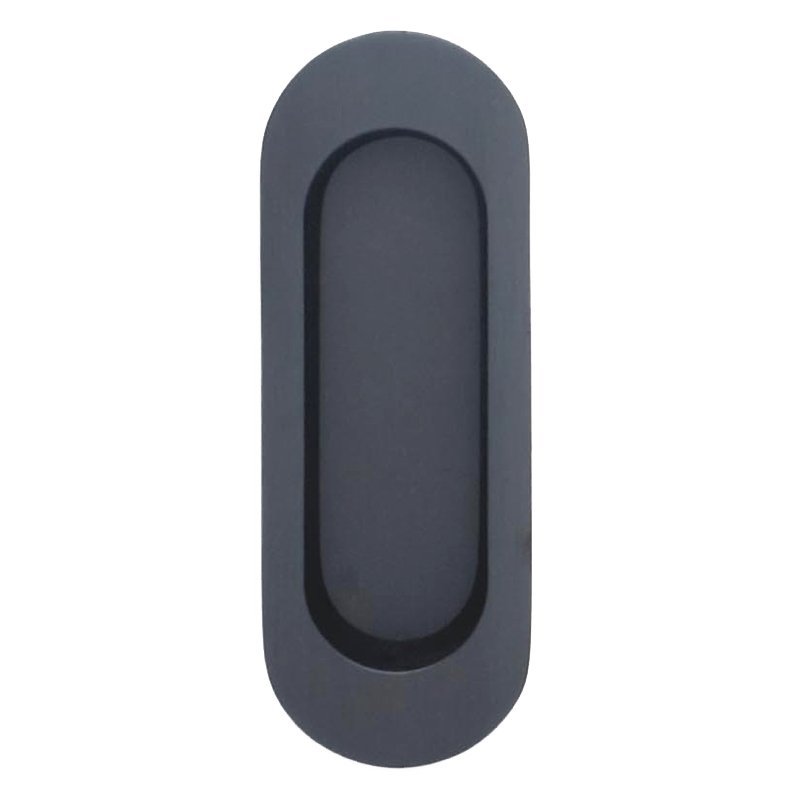 4 3/8" (111mm) Oval Modern Recessed Pull in Oil Rubbed Bronze Lacquered