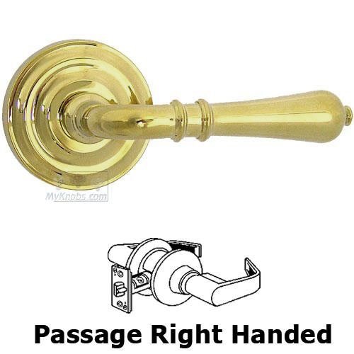 Passage Orlean Right Handed Lever with Radial Rosette in Max Brass