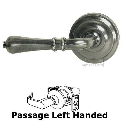 Passage Orlean Left Handed Lever with Radial Rosette in Pewter