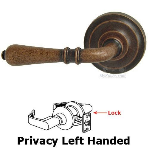 Privacy Orlean Left Handed Lever with Radial Rosette in Vintage Copper