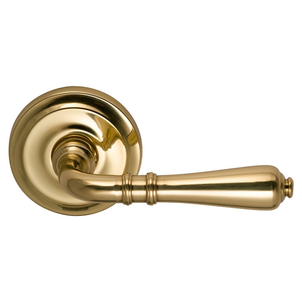 Single Dummy Traditions Right Handed Lever with Radial Rosette in Polished Brass Unlacquered