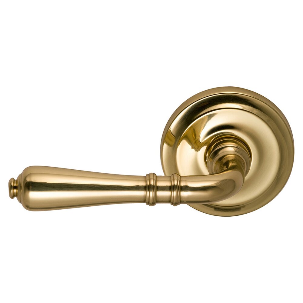 Double Dummy Traditions Left Handed Lever with Radial Rosette in Polished Brass Unlacquered
