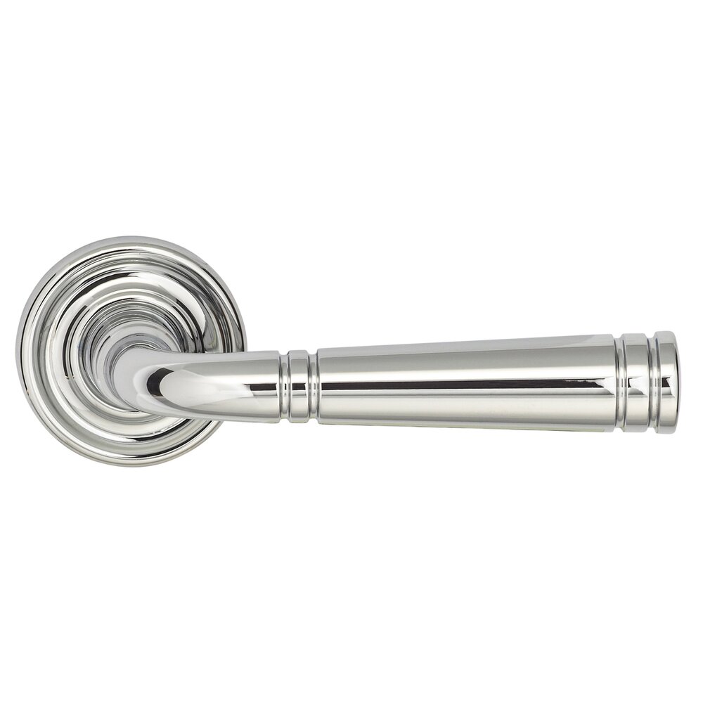 Passage Edged Lever and Small Edged Rose in Polished Chrome