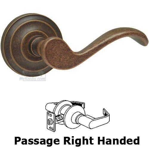 Passage Spring Right Handed Lever with Radial Rosette in Vintage Copper