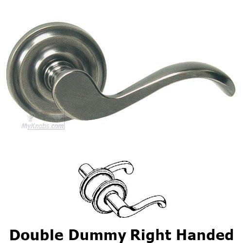 Double Dummy Spring Right Handed Lever with Radial Rosette in Pewter