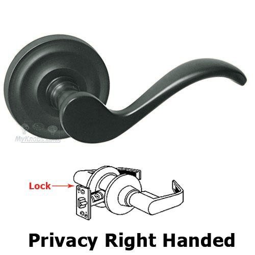 Privacy Spring Right Handed Lever with Radial Rosette in Oil Rubbed Bronze Lacquered