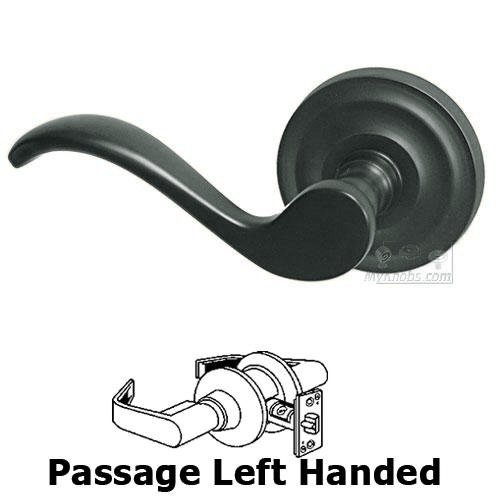 Passage Spring Left Handed Lever with Radial Rosette in Oil Rubbed Bronze Lacquered