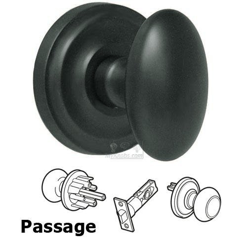 Passage Latchset Classic Egg Knob with Radial Rosette in Oil Rubbed Bronze Lacquered