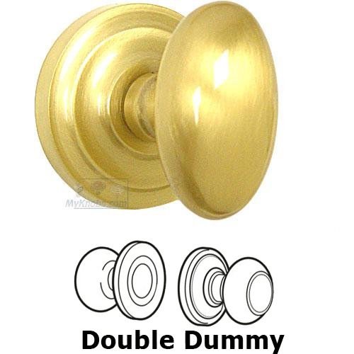 Double Dummy Set Classic Egg Knob with Radial Rosette in Satin Brass Lacquered