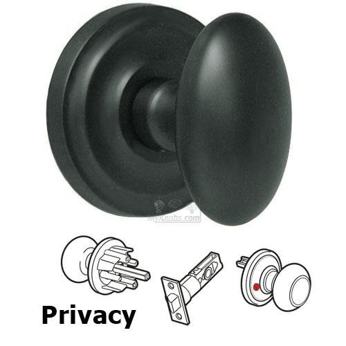Privacy Latchset Classic Egg Knob with Radial Rosette in Oil Rubbed Bronze Lacquered