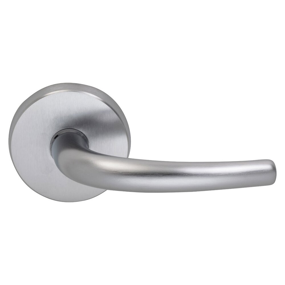 Passage Belmont Right Handed Lever with Plain Rosette in Satin Chrome