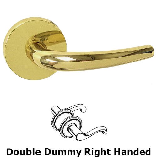 Double Dummy Belmont Right Handed Lever with Plain Rosette in Polished Brass Lacquered
