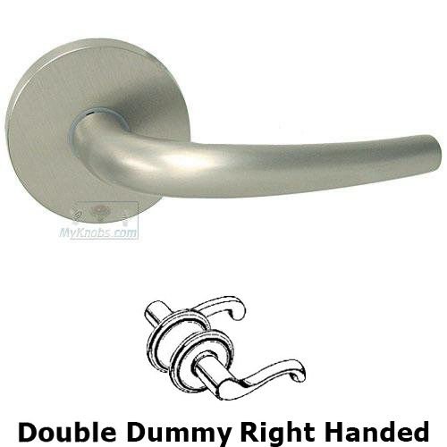 Double Dummy Belmont Right Handed Lever with Plain Rosette in Satin Nickel Lacquered