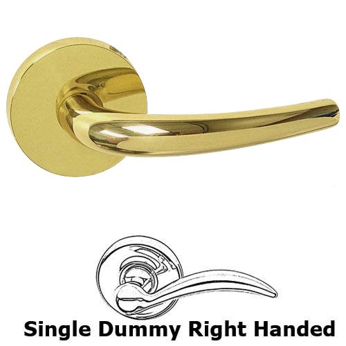 Single Dummy Belmont Right Handed Lever with Plain Rosette in Polished Brass Lacquered