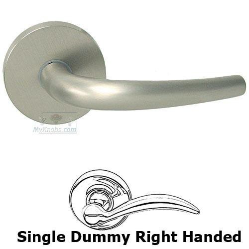 Single Dummy Belmont Right Handed Lever with Plain Rosette in Satin Nickel Lacquered