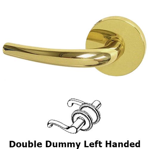 Double Dummy Belmont Left Handed Lever with Plain Rosette in Polished Brass Lacquered