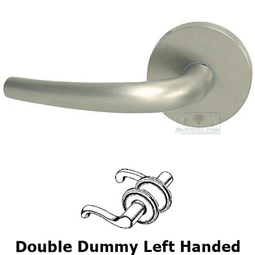Double Dummy Belmont Left Handed Lever with Plain Rosette in Satin Nickel Lacquered