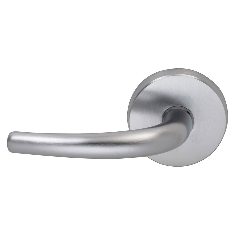 Privacy Belmont Left Handed Lever with Plain Rosette in Satin Chrome