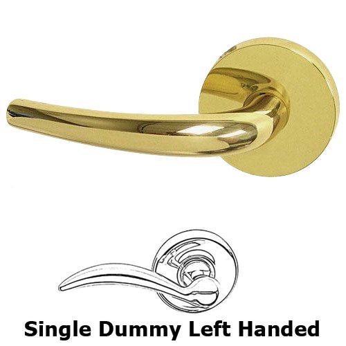 Single Dummy Belmont Left Handed Lever with Plain Rosette in Polished Brass Lacquered