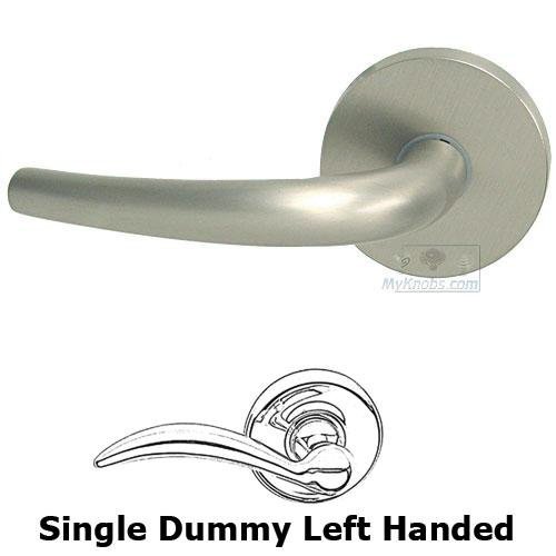 Single Dummy Belmont Left Handed Lever with Plain Rosette in Satin Nickel Lacquered