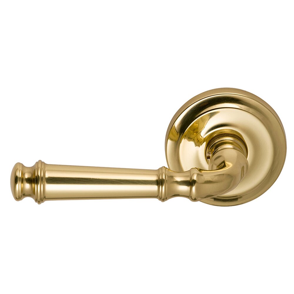 Passage Dover Left Handed Lever with Radial Rosette in Polished Brass Lacquered