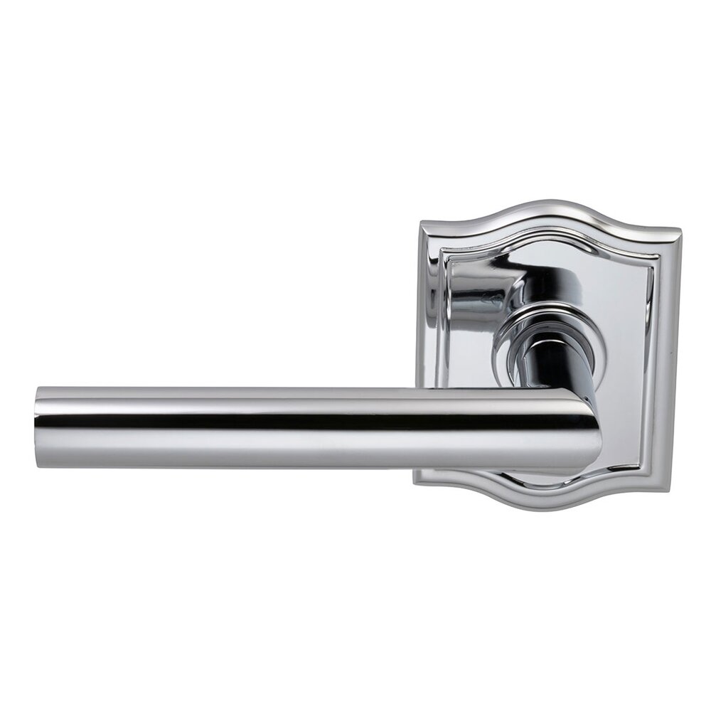 Single Dummy Modern Left-Handed Lever with Arch Rose in Polished Chrome