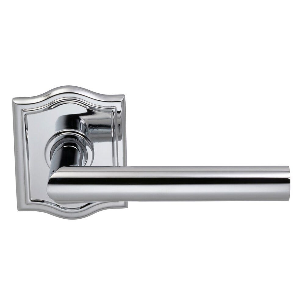 Privacy Modern Lever with Arch Rose in Polished Chrome