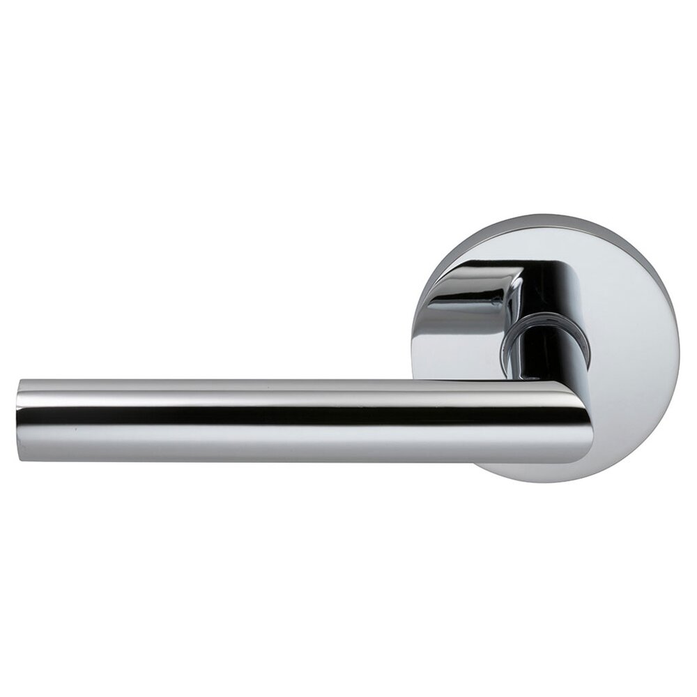 Single Dummy Modern Left-Handed Lever with Modern Rose in Polished Chrome