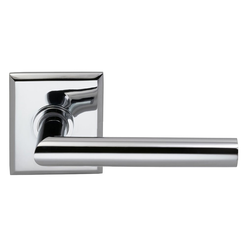 Double Dummy Modern Right-Handed Lever with Rectangle Rose in Polished Chrome