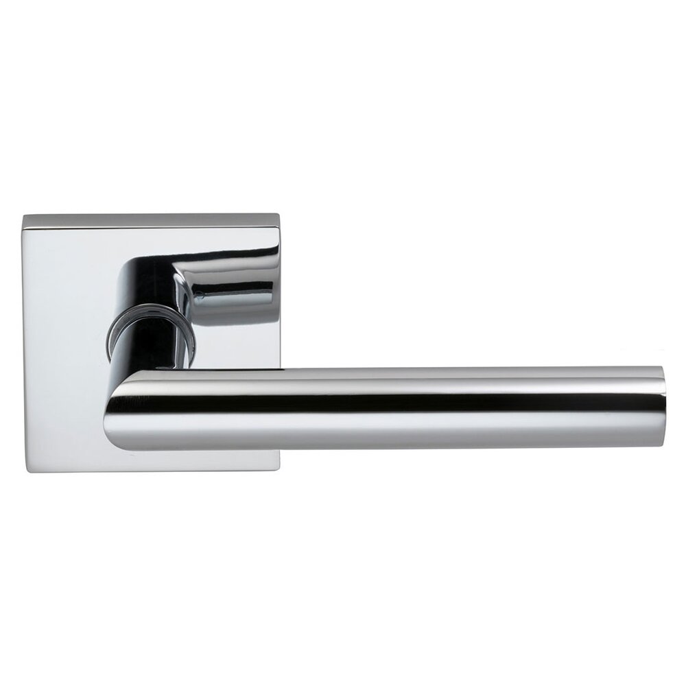 Single Dummy Modern Right-Handed Lever with Square Rose in Polished Chrome Plated