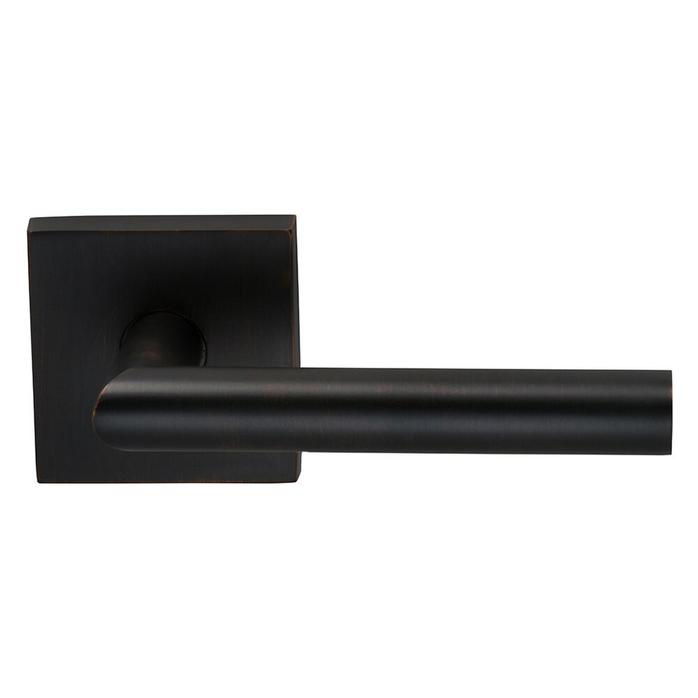 Passage Modern Lever with Square Rose in Tuscan Bronze