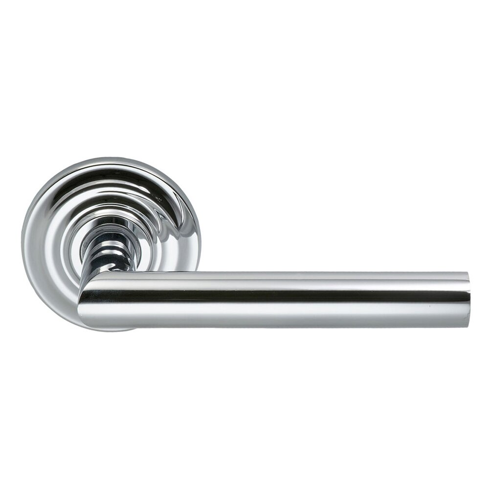 Double Dummy Modern Right-Handed Lever with Traditional Rose in Polished Chrome