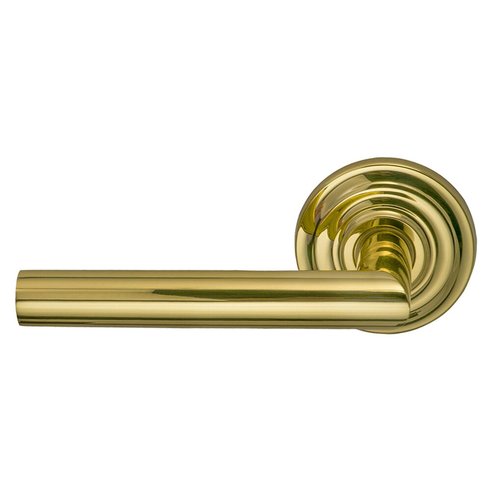 Double Dummy Modern Left-Handed Lever with Traditional Rose in Polished Brass Lacquered