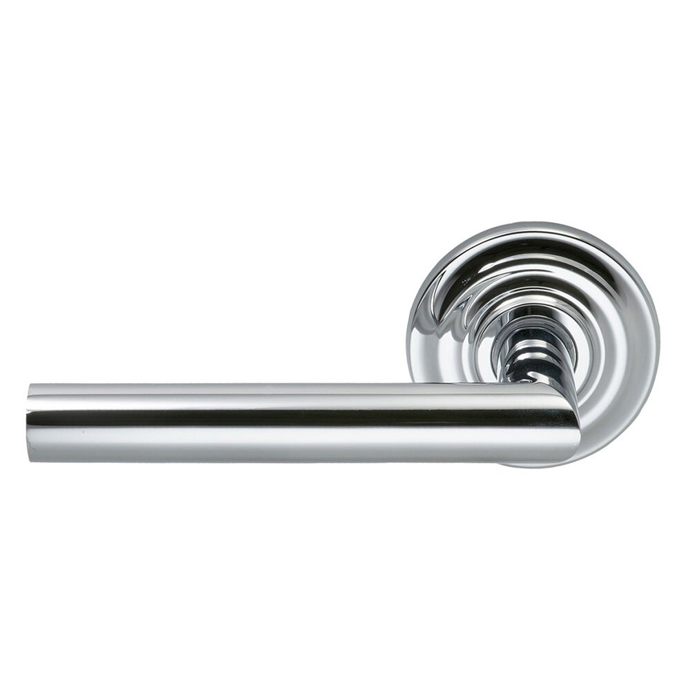Single Dummy Modern Left-Handed Lever with Traditional Rose in Polished Chrome