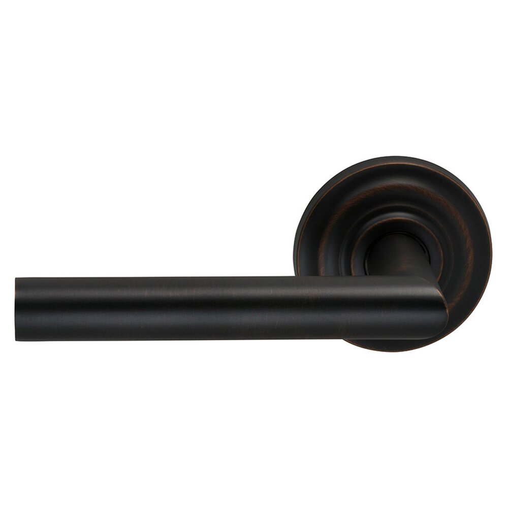 Single Dummy Modern Left-Handed Lever with Traditional Rose in Tuscan Bronze