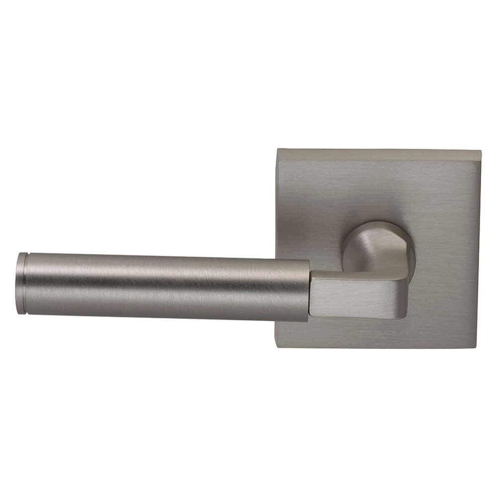 Double Dummy Barrel Left Handed Lever with Square Rosette in Satin Nickel Lacquered