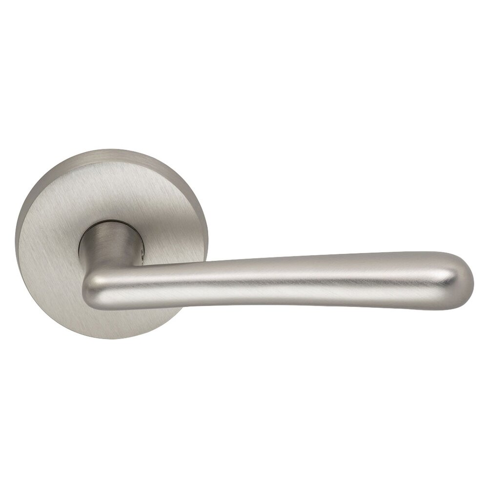 Privacy Trent Right Handed Lever with Plain Rosette in Satin Nickel Lacquered