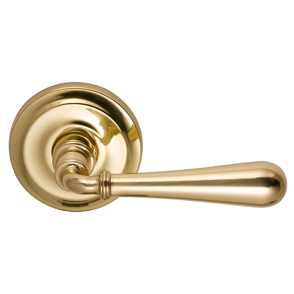 Passage Traditions Right Handed Lever with Radial Rosette in Polished Brass Lacquered