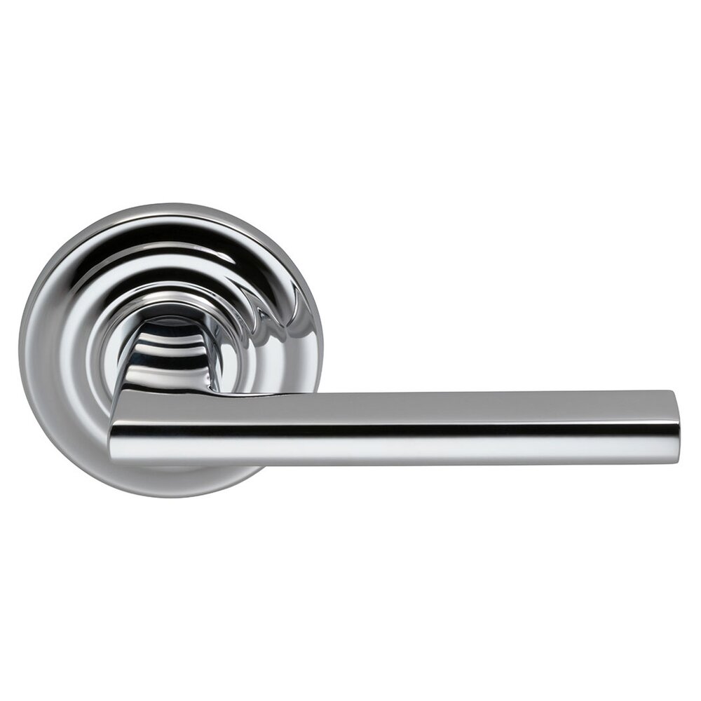 Passage Wedge Lever with Traditional Rose in Polished Chrome Plated