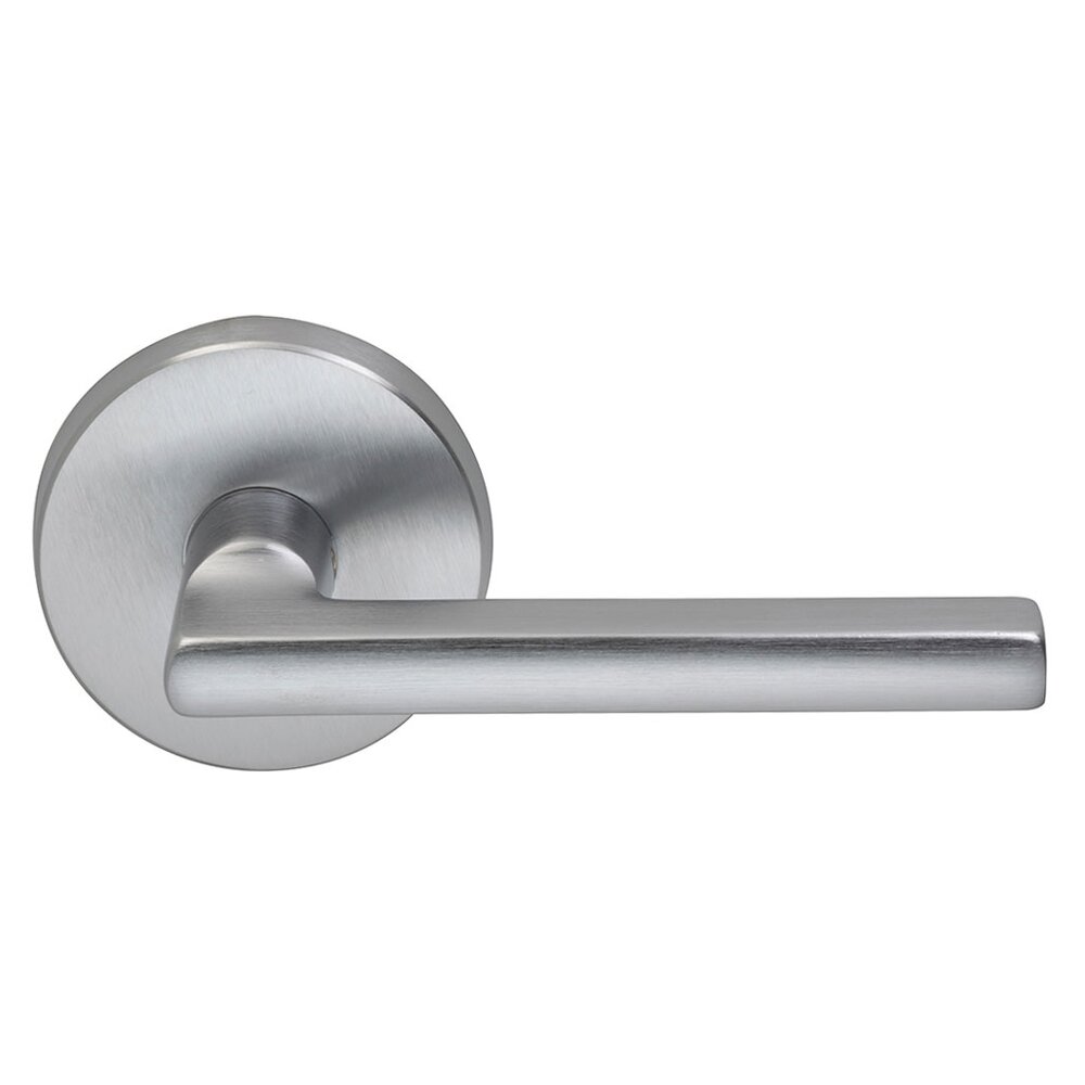 Privacy Contempo Right Handed Lever with Plain Rosette in Satin Chrome
