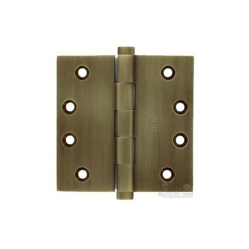 4" x 4" Plain Bearing, Button Tip Solid Brass Hinge in Shaded Bronze Lacquered, Lacquered